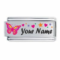 COLOREV Superlink Custom Made BUTTERFLY Italian Charm - Any Name
