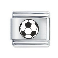Colorev White & Black Football  Italian Charm - Compatable with all 9mm Italian Style Charm Bracelets