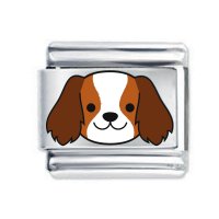 Colorev  Spaniel Puppy Dog Italian Charm - Compatible with all 9mm Italian Style Charm Bracelets