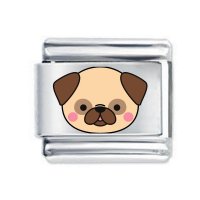 Colorev  Pug Puppy Dog Italian Charm - Compatible with all 9mm Italian Style Charm Bracelets