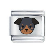 Colorev  Doberman Puppy Dog Italian Charm - Compatible with all 9mm Italian Style Charm Bracelets