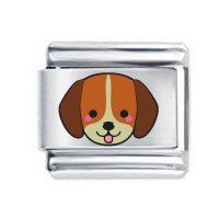 Colorev Brown Puppy Dog  Italian Charm - Compatible with all 9mm Italian Style Charm Bracelets