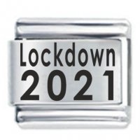 Lockdown 2021 etched Italian Charm fits all 9mm Italian Style Charm Bracelets