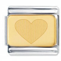 Gold Valentine Heart Traditionally Engraved Stainless Steel