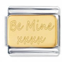 Gold Valentine "be mine" Traditionally Engraved Stainless Steel