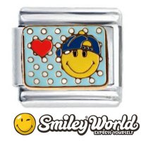 SmileyWorld Officially Licensed Smiley Boy with Cap Italian Charm