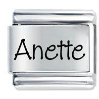 Anette Etched Name Italian Charm