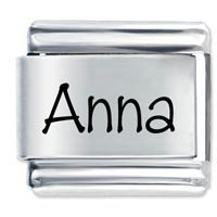 Anna Etched Name Italian Charm