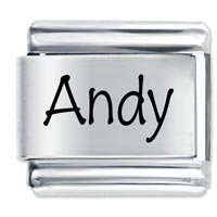Andy Etched Name Italian Charm