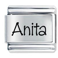 Anita Etched Name Italian Charm