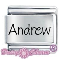 Andrew Etched Name Italian Charm