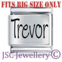 Trevor Etched Name Charm - Fits BIG size 13mm