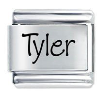 Tyler Etched name Italian Charm