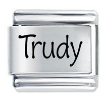 Trudy Etched Name Italian Charm