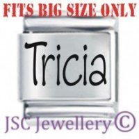 Tricia Etched Name Charm - Fits BIG size 13mm