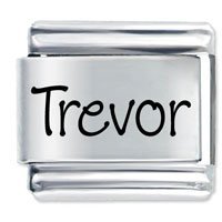 Trevor Etched Name Italian Charm