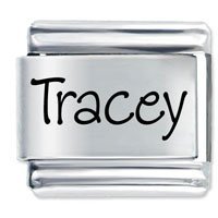 Tracey Etched name Italian Charm