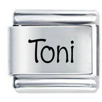 Toni Etched name Italian Charm