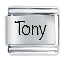 Tony Etched Name Italian Charm
