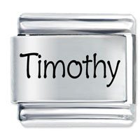 Timothy Etched Name Italian Charm