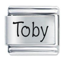 Toby Etched Name Italian Charm