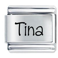 Tina Etched Name Italian Charm