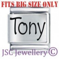 Tony Etched Name Charm - Fits BIG size 13mm