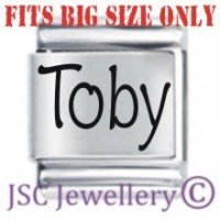 Toby Etched Name Charm - Fits BIG size 13mm