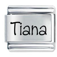 Tiana Etched name Italian Charm