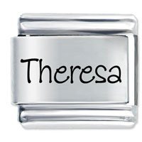 Theresa Etched Name Italian Charm