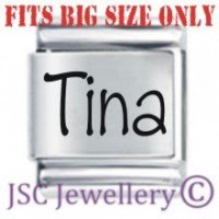 Tina Etched Name Charm - Fits BIG size 13mm