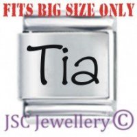 Tia Etched Name Charm - Fits BIG size 13mm