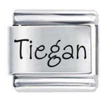 Tiegan Etched Name Italian Charm