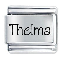 Thelma Etched Name Italian Charm