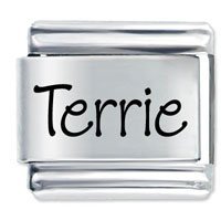Terrie Etched name Italian Charm