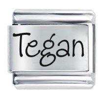 Tegan Etched Name Italian Charm