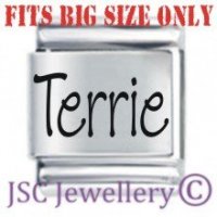 Terrie Etched Name Charm - Fits BIG size 13mm
