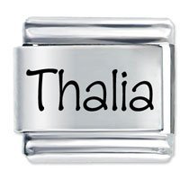 Thalia Etched name Italian Charm