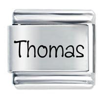 Thomas Etched name Italian Charm