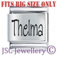 Thelma Etched Name Charm - Fits BIG size 13mm