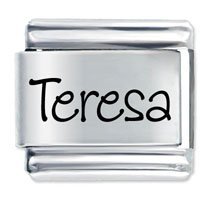 Teresa Etched Name Italian Charm