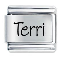 Terri Etched name Italian Charm