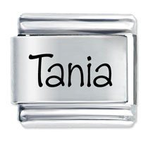 Tania Etched Name Italian Charm