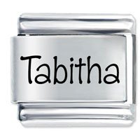 Tabitha Etched Name Italian Charm