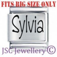 Sylvia Etched Name Charm - Fits BIG size 13mm