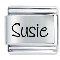 Susie Etched Name Italian Charm