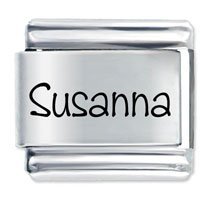 Susanna Etched name Italian Charm