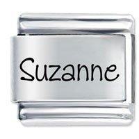 Suzanne Etched name Italian Charm