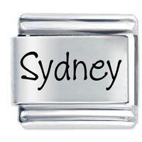 Sydney Etched Name Italian Charm