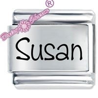 Susan Etched name Italian Charm